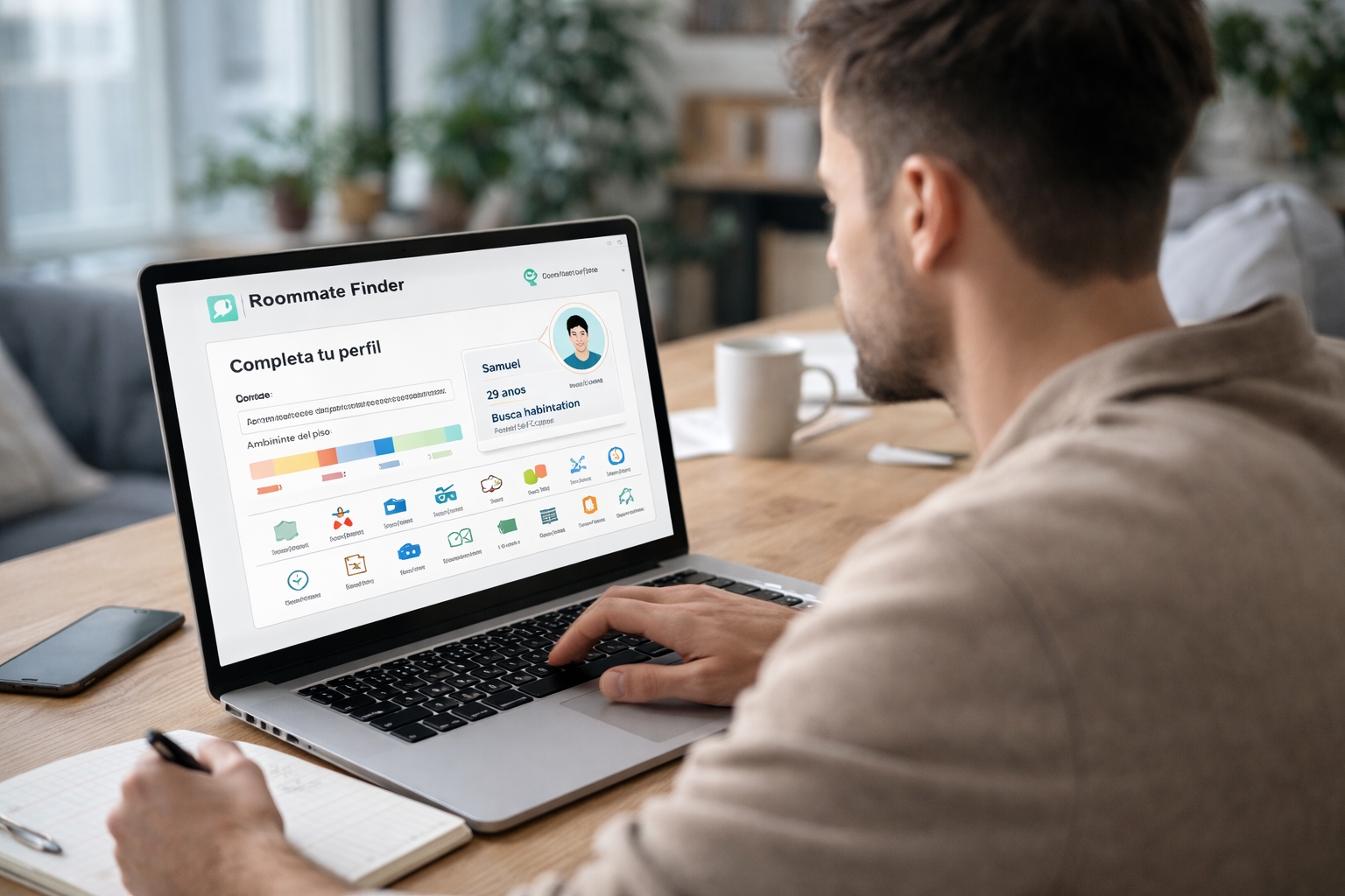 Pantalla de crear perfil