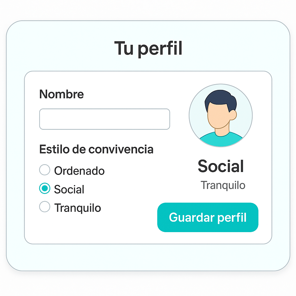 Pantalla de crear perfil